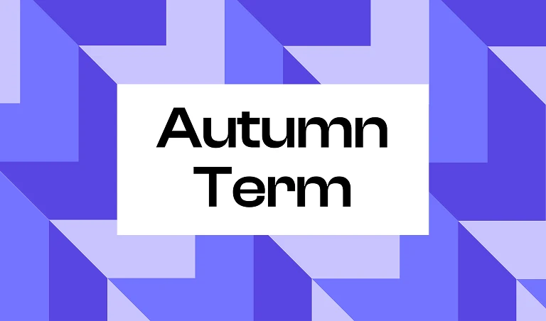 Graphic tile with the text “Autumn Term”